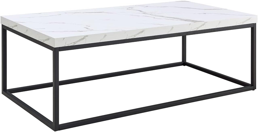 CENSI 47-Inch White Marble Coffee Table/Center Table, Large Size