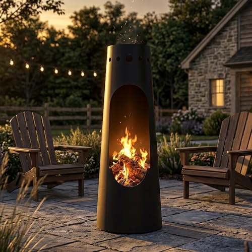Sunnydaze Santa Fe Large Wood Burning Chiminea Outdoor Fireplace, 50"
