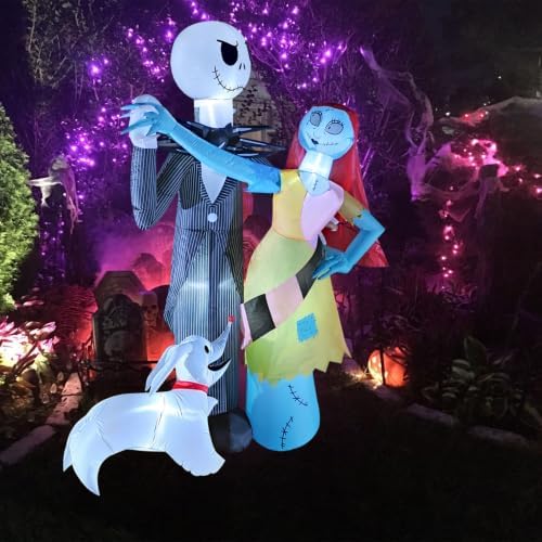 6Ft Inflatable Halloween Outdoor Yard Decoration - Halloween Skeleton Couple ...