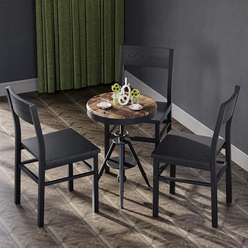 MECHYIN Black Dining Chairs Set of 4, Upgrade Farmhouse Kitchen Room Chair