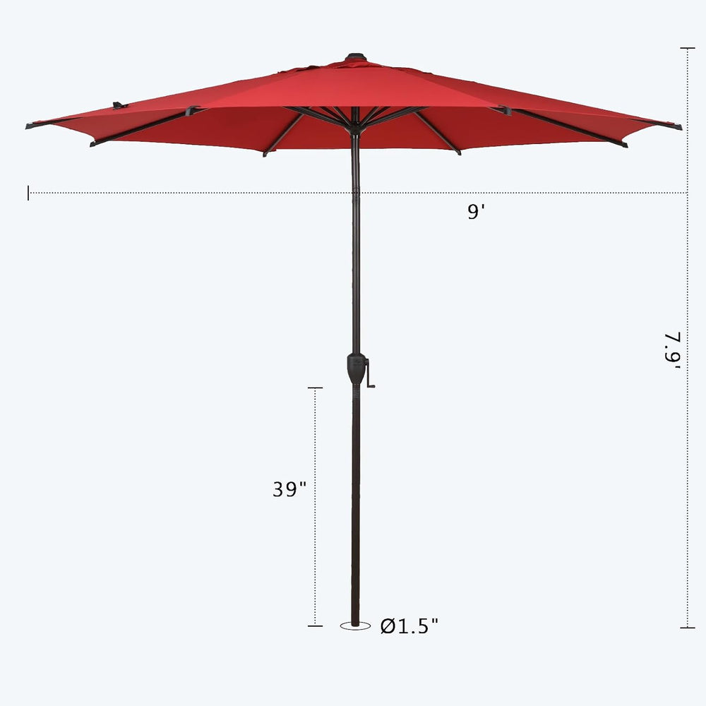 Abba Patio 9FT Lyon Outdoor Patio Umbrella Outdoor Table Umbrella with Push B...