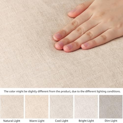 decorUhome Linen Natural Beige Throw Pillow Covers 24X24 Set of 2