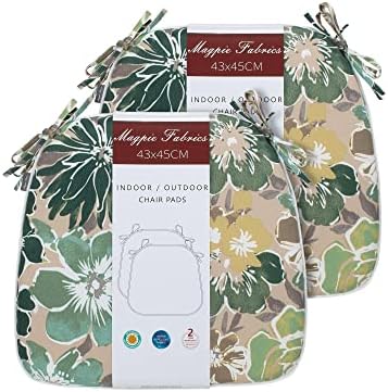 Magpie Fabrics 17"x16"x2" U-Shape Chair Cushions with Ties 2 C...
