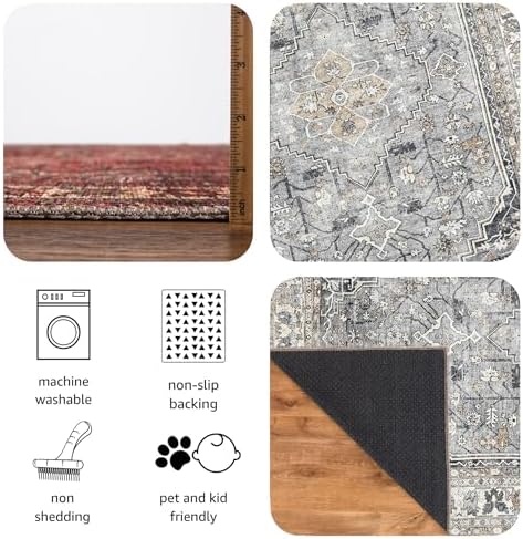 Keen Home Design Vintage Washable Area Rug, Non-Slip Low Pile, 8x10