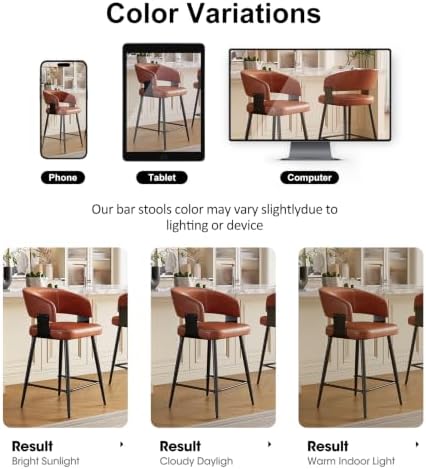 Bar Stools Set of 2, 26" Modern Counter Height Island Stools