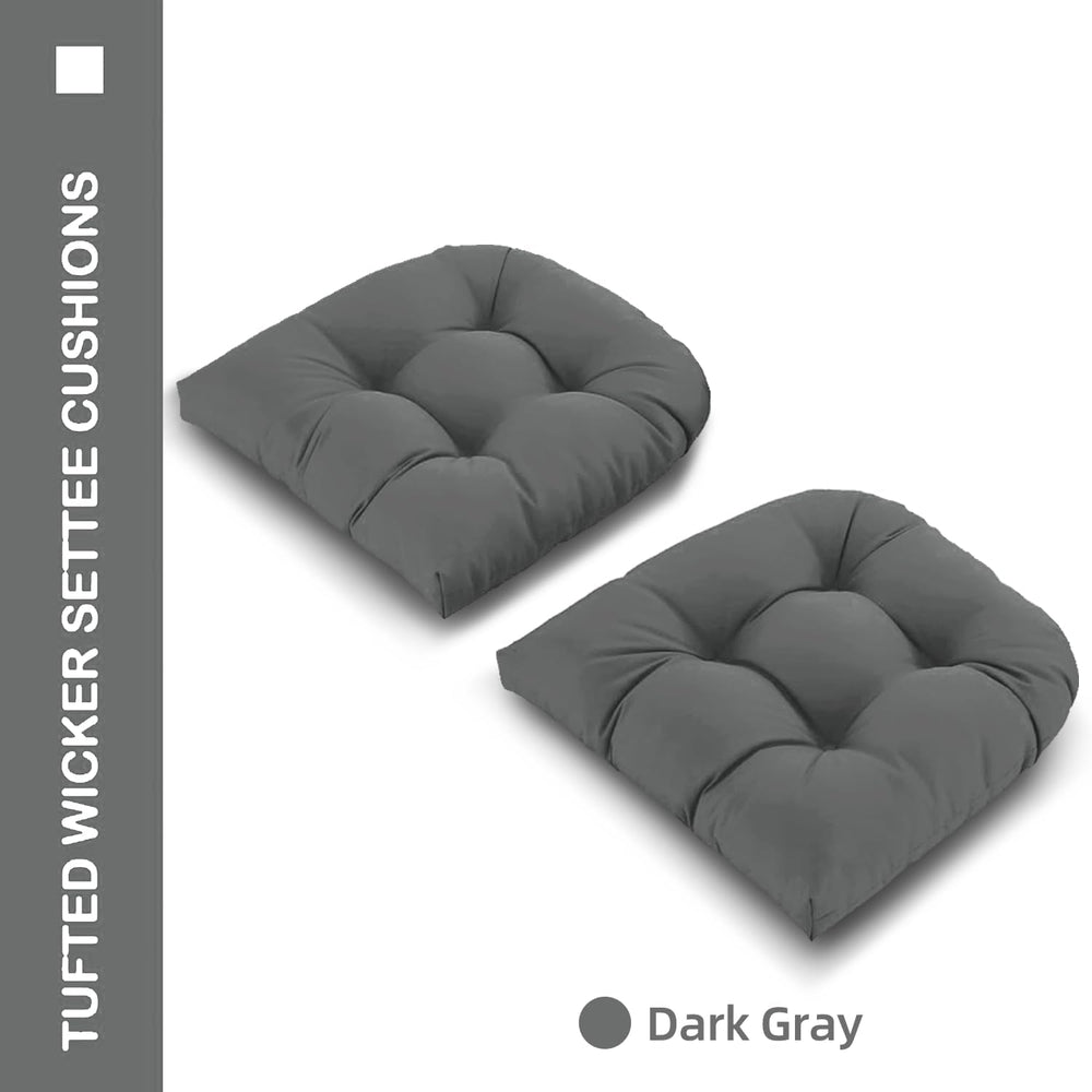 Outdoor Chair Cushions 19x19x4 Inch Set of 2, Dark Gray