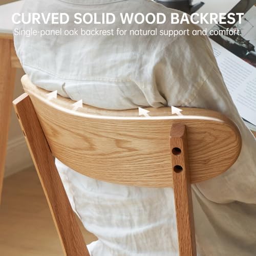 Oak Dining Chairs, Kitchen Chairs, 100% Solid Wood Modern Dinner Chair with C...