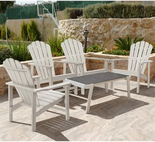 Oversized Stackable Adirondack Chair, HDPE All-Weather Fire Pit Chair