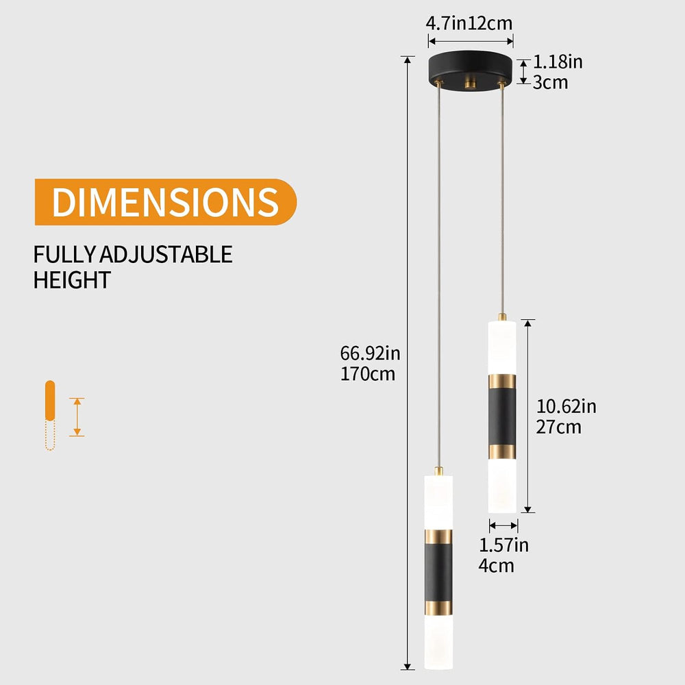 2-Light Pendant Lights Kitchen Island Dimmable LED Modern Mini Pendant Light,...