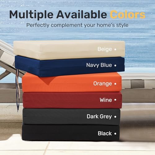 UNIKOME Outdoor Chair Cushions Pack of 4, Water Resistant Patio Cushions with...
