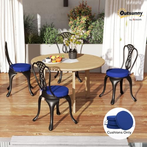 Outsunny Outdoor Bistro Chair Cushions Set of 4 15" x 15" x 3"...