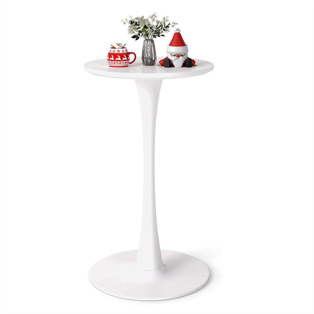 Modern Tulip Round Bar Table, 41” Height Bistro Pub Table, Height Cocktail Ba...