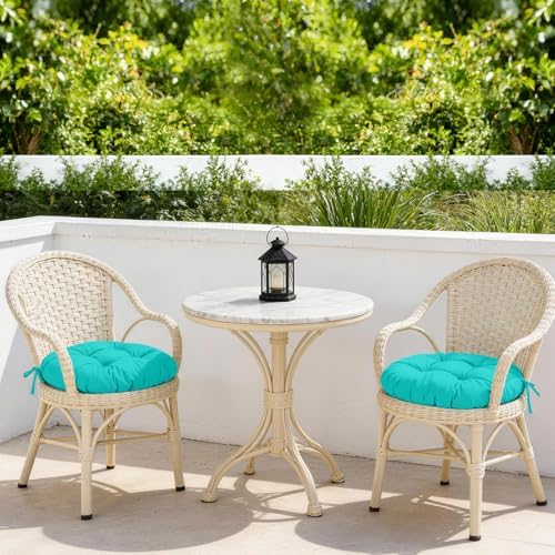 idee-home Outdoor Bistro Chair Cushions Set of 4, Round Seat Cushions