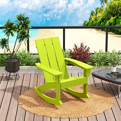 Costaelm Outdoor Adirondack Chair, All Weather Resistant Lawn Chairs Balcony ...
