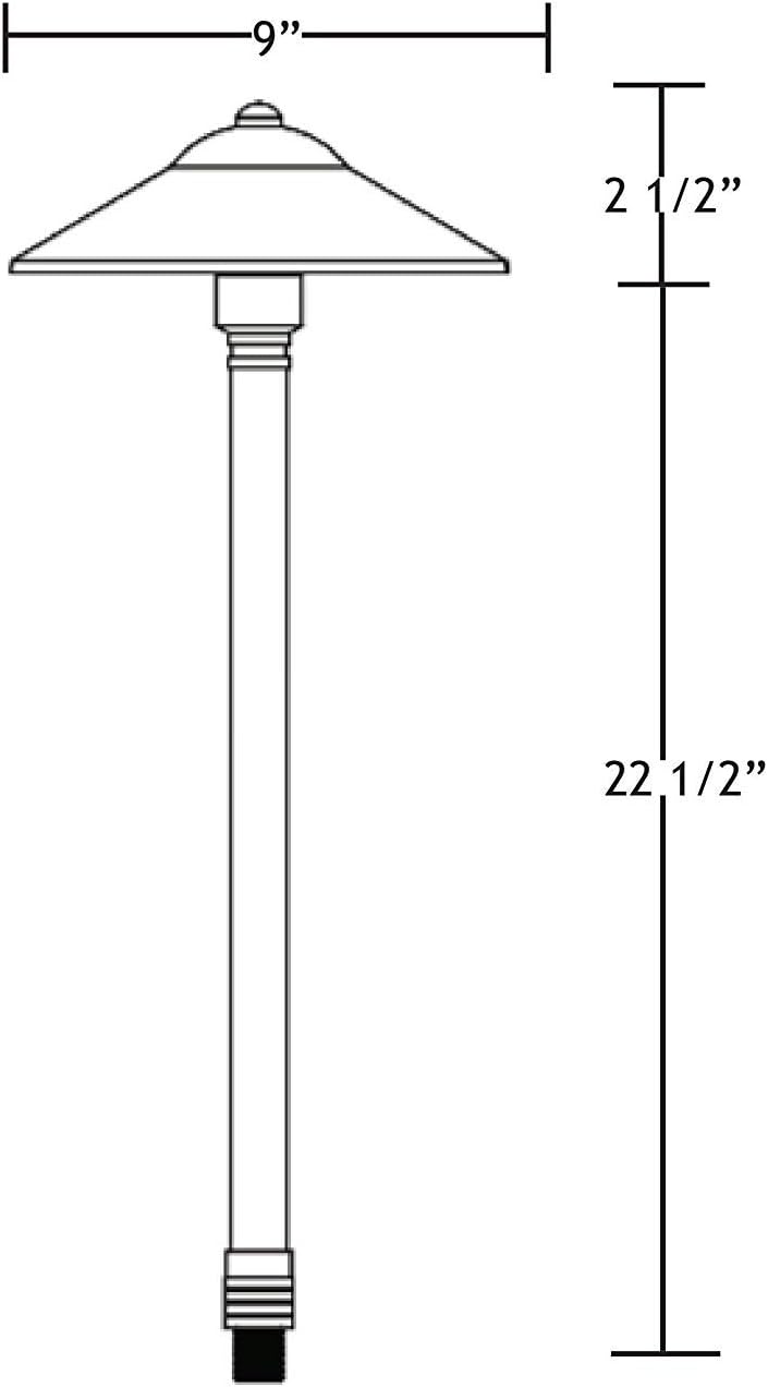 VOLT Max Spread 12V Solid Brass Path Light (25" Tall, 9" Shade), Br...