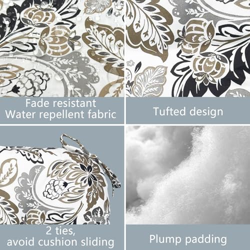 LVTXIII Outdoor Bistro Chair Cushions, 15"x15"x4" Round Patio ...