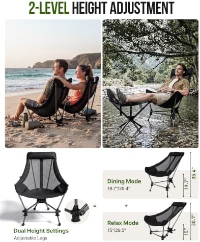 KingCamp Portable Hammock Camping Chair, Lightweight High Back Camp Chairs