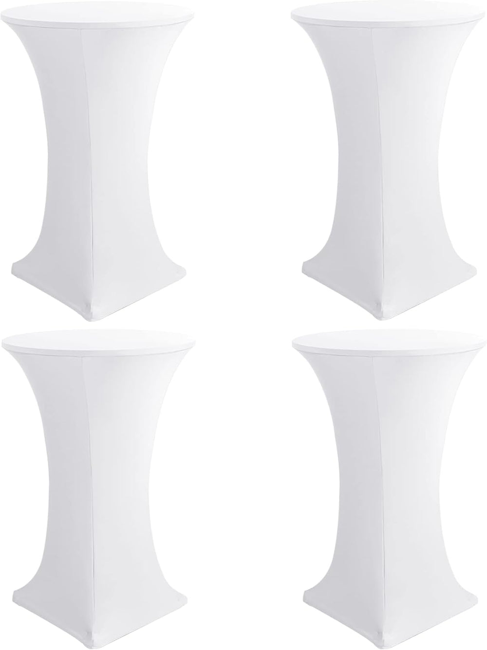 Spandex White Cocktail Table Covers for 30-32 Inch High Top Pub 4 Pack