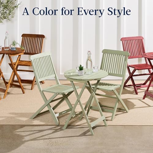 Best Choice Products 3-Piece Acacia Wood Bistro Set, Folding Patio Furniture ...