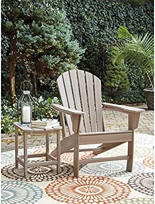 Signature Design by Ashley 1-Piece HDPE Outdoor Adirondack Chair, Driftwood