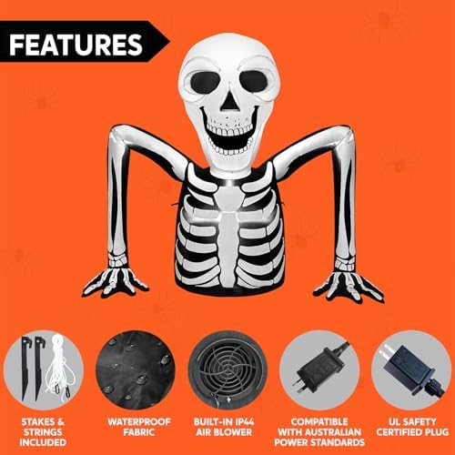 Joiedomi 5.5 FT Long Halloween Inflatables Outdoor Decorations, Skeleton Hall...