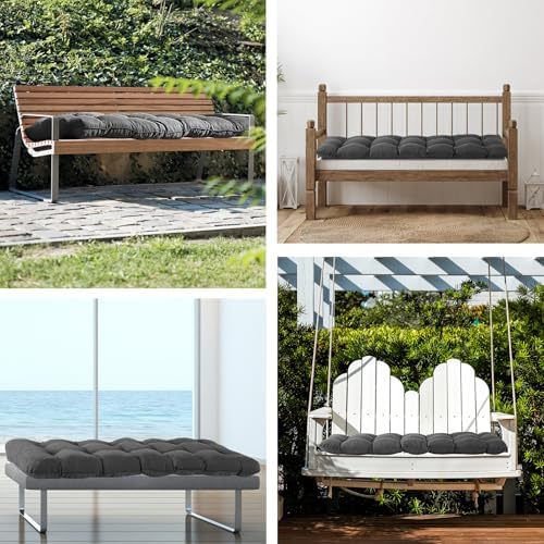 IPYNBAP Outdoor Bench Cushion, 48x18x5 Inch, Dark Grey