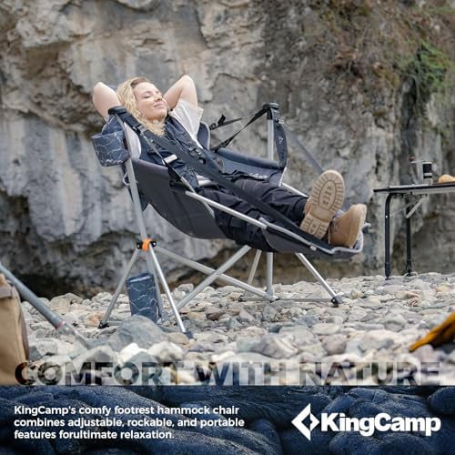 KingCamp Hammock Chair with Footrest, Heavy Duty Swinging Chairs 400lbs