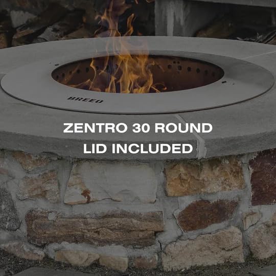 Breeo Zentro Fire Pit Insert - Stainless Steel, Round 30 in with Lid