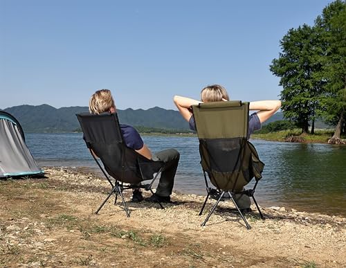 MARCHWAY Lightweight High Back Folding Camping Chair with Head Support
