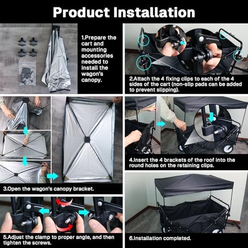 Wagon Canopy Cover Garden Push Awning Portable Outdoor Stroller Accessories A...