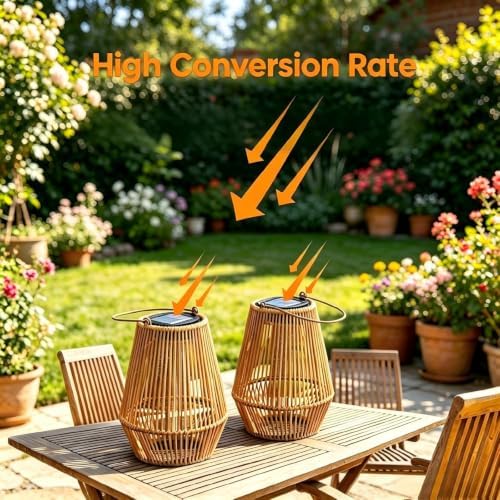 Solar Lanterns Outdoor Waterproof, Solar Lights Outdoor 2 Pack