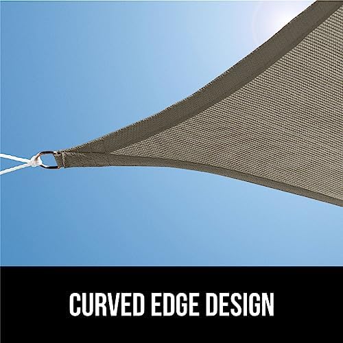GORILLA GRIP Heavy Duty Sun Shade Sail for Outdoor Patio, 10x10 FT, Gray