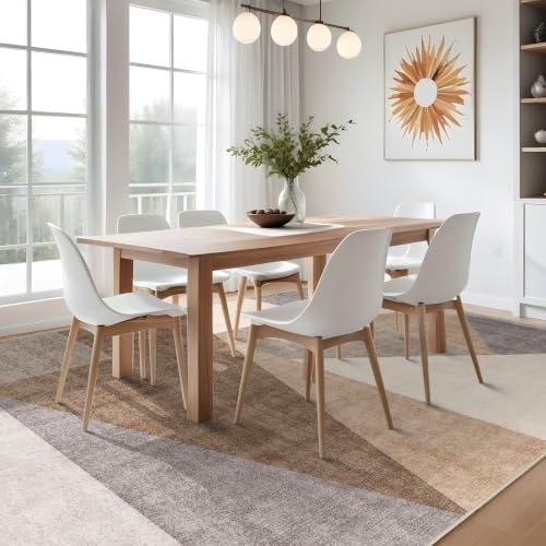 8x10 Washable Area Rug for Living Room - Non-Slip Geometric Rugs Tan Beige