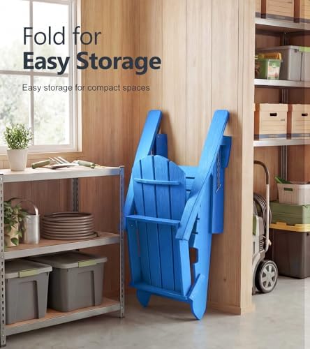 PASAMIC Adirondack Rocking Chairs Set of 2, Foldable All-Weather HDPE Patio R...