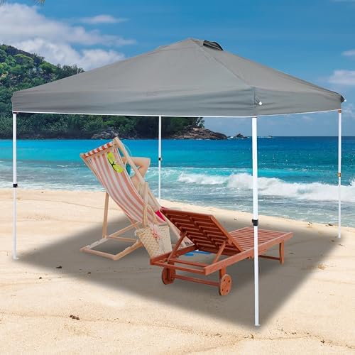 Sunnydaze 10 x 10 Foot Premium Pop-Up Canopy Shade with Vent - Gray
