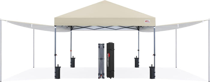 MASTERCANOPY 10x10 Pop Up Canopy Tent with 2 Shelters，230 Sq ft Beige
