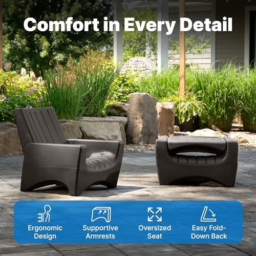 Step2 Switchback Adirondack Chair for Patio, Porch, Pool, Fire Pit, Deck, Dur...