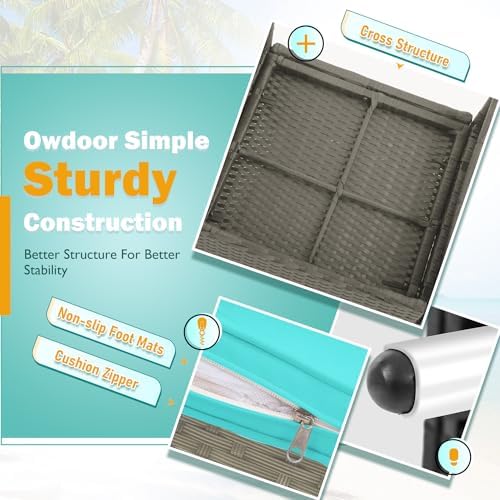 PayLessHere Set of 3 Outdoor Furniture Set Patio Furniture Set Gray Conversat...