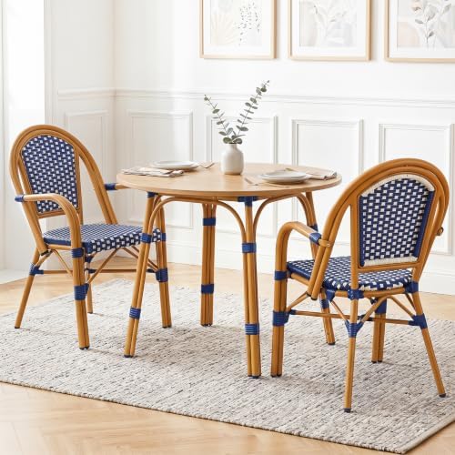 Tangkula Wicker Patio French Bistro Dining Chairs Set of 2