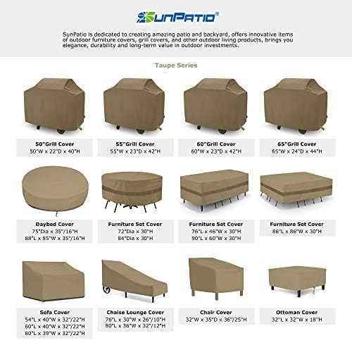 SunPatio Heavy Duty FadeStop Outdoor Round Daybed Cover 75 Inch, Patio Day Be...