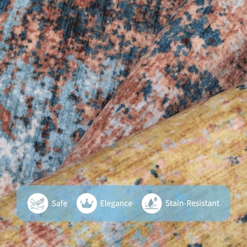 GarveeHome Abstract Area Rugs 5x7 Ultra-Soft Modern Indoor Carpet Yellow