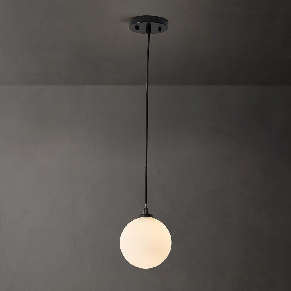 1-Light Globe Chandelier, Modern Gold Pendant Lights, Smoke Grey Globe Hangin...
