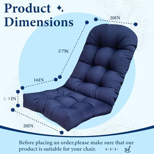 Outdoor Rocking Chair Cushions Printing Waterproof Adirondack Chair Cushion