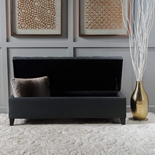 Christopher Knight Home Ottilie Fabric Storage Ottoman, Dark Grey Dimensions:...