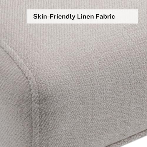 Farmhouse Dining Chairs Set of 4, Modern Linen Upholstered Kitchen Chairs wit...