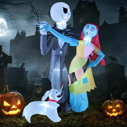 6Ft Inflatable Halloween Outdoor Yard Decoration - Halloween Skeleton Couple ...