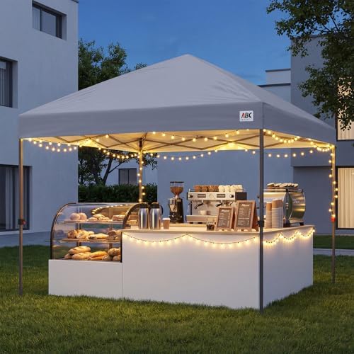 ABCCANOPY 8x8 Pop Up Canopy, Heavy Duty Weather Protection, Light Gray