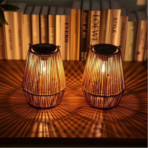 Solar Lanterns Outdoor Waterproof, Solar Lights Outdoor 2 Pack