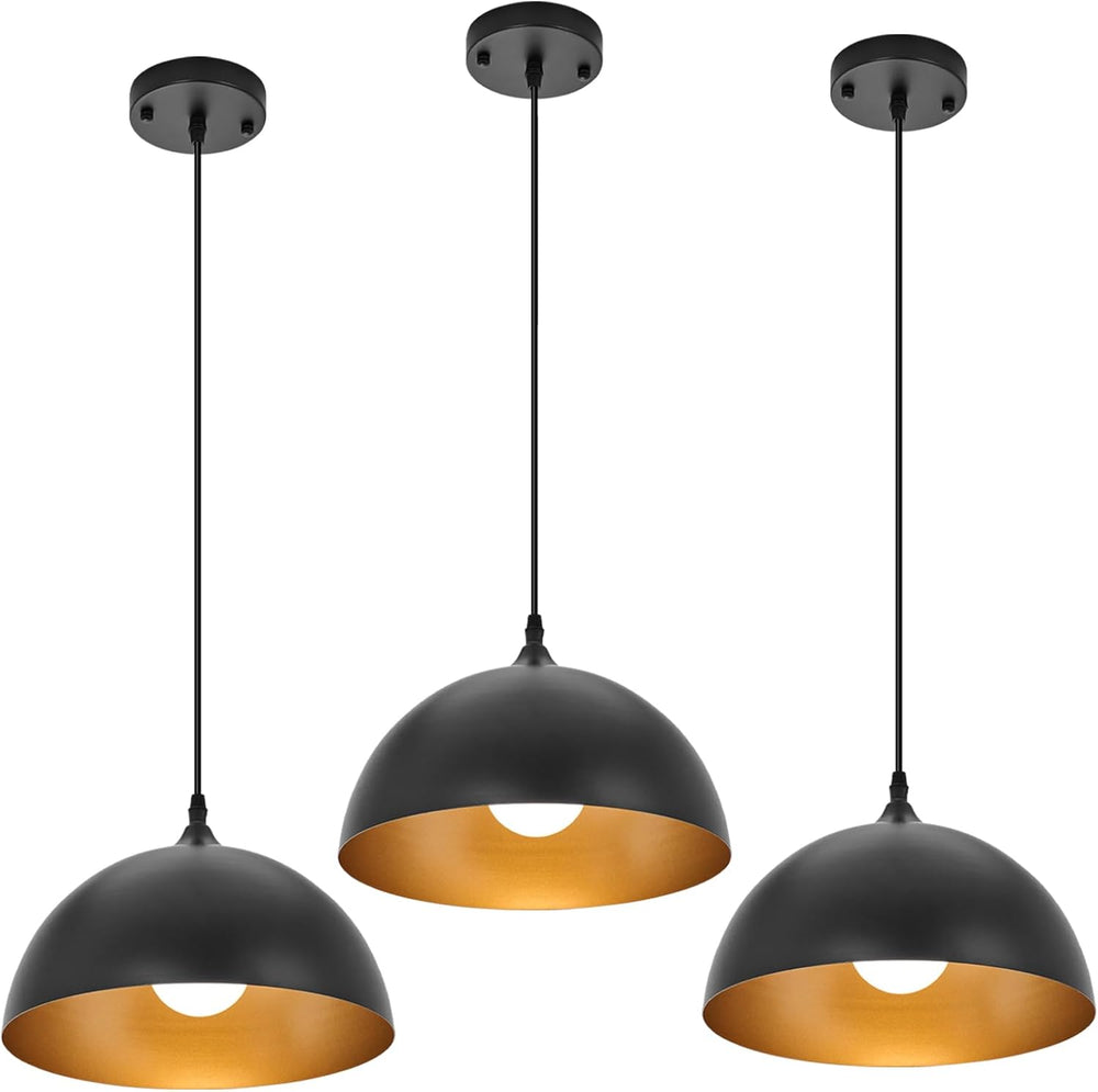 Industrial Pendant Light Fixtures,11.8" Black Dome Pendant Lights,Adjust...