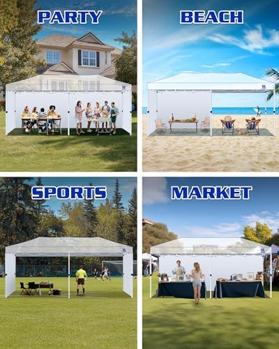 FANPAT 10x20ft Sidewalls for Canopy, Black (4Pcs Sidewalls Only)